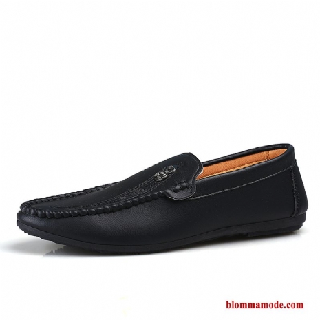 Loafers Skor Läderskor Herr Sommar Trend Casual Allt Matchar Slip On Svart