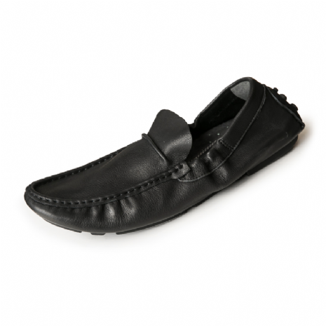 Loafers Slip On Loafer Äkta Läder Köra Bil Bekväm Trend Allt Matchar Herr Svart