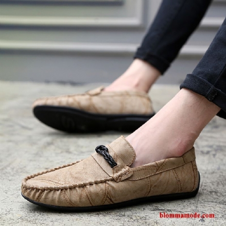 Loafers Trend Höst Slip On Loafer Herr Skor Båtskor Köra Bil Khaki