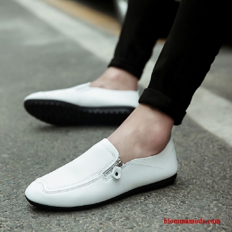 Loafers Vår Herr Slip On Ungdom Läderskor Casual Båtskor Loafer Vit