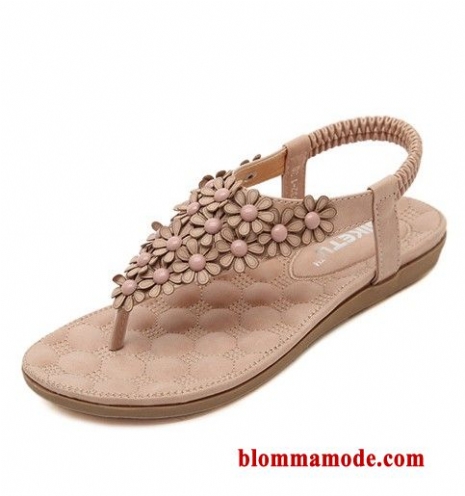 Platta Sandaler Skor 2018 Herr Blommor Flip Flops Stranden Dam Rosa Grå Beige Khaki