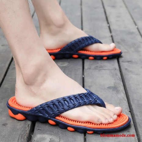 Skor Tofflor Blandade Färger Glidskydds Flip Flops Sommar Herr Casual Blå