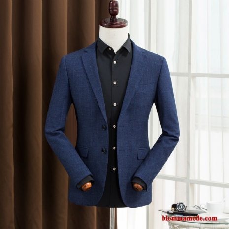 Slim Fit Rutigt Ny Blazer Casual Herr Trend Höst