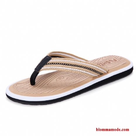 Sommar Flip Flops Herr Trend Stor Storlek Stranden Brun Tofflor