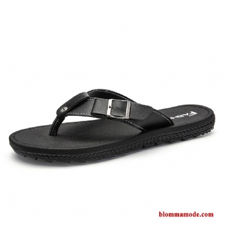 Sommar Sandaler Flip Flops Tofflor Herr Trend Stranden Utomhus Svart