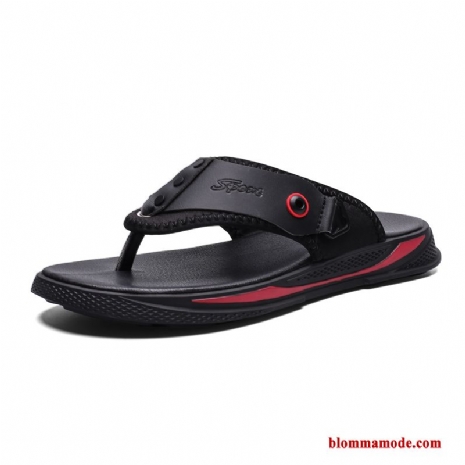 Stranden Herr Skor Sommar Flip Flops Sandaler Tofflor Trend Svart