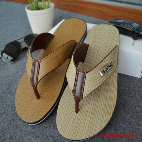 Tofflor 2019 Glidskydds Flip Flops Stranden Mode Trend Mörkt Brun Herr