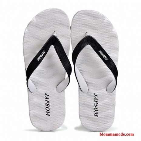 Tofflor Flip Flops Casual Stranden Massage Trend Glidskydds Nbsp;utomhus Sandaler Herr Vit