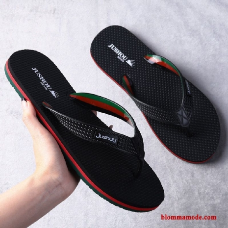 Tofflor Glidskydds Personlighet 2019 Flip Flops Sommar Stranden Herr Svart