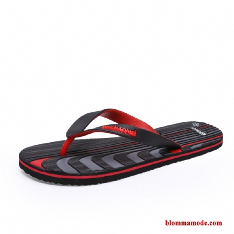 Tofflor Skor Casual Stranden Personlighet Herr 2019 Student Flip Flops Röd