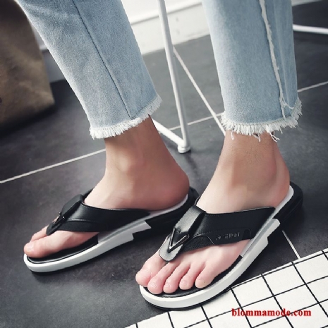 Tofflor Trend Sandaler Allt Matchar Stranden Mode Flip Flops Personlighet Casual Herr Svart