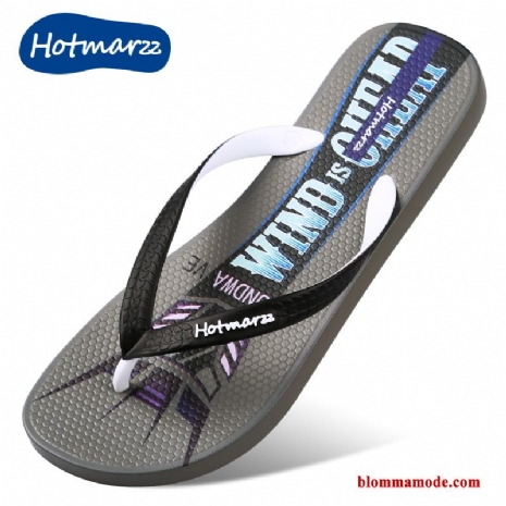 Tofflor Utomhus Skor Trend Herr 2019 Flip Flops Stranden Personlighet Svart