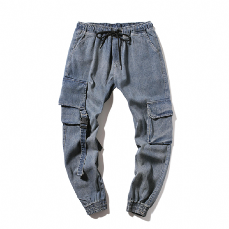 Trend Byxor Vår Ljus Lösa Herr Jeans Cargo Byxor