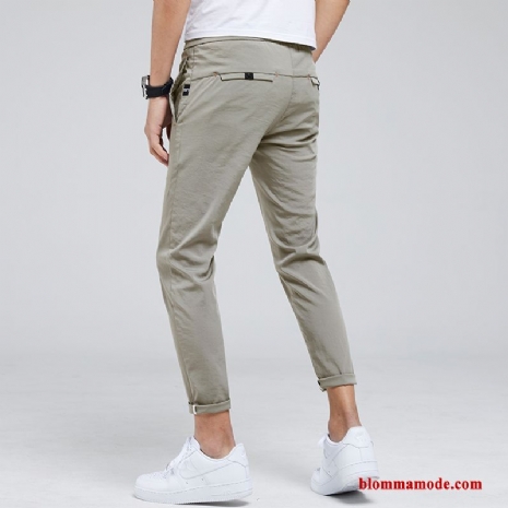 Trend Casual Byxor Slim Fit Kaki Herr Lösa Super Sommar