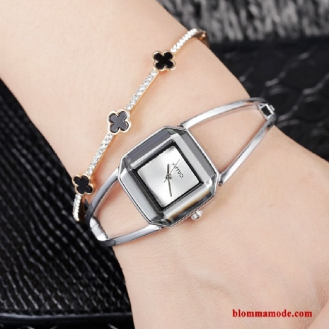 Trend Dam Mode 2018 Enkel Ny Vattentät Armbandsur Vit Guld Beige Silver