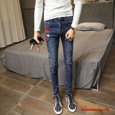 Trend Design Jeans Herr Stretch Rossläktet Slim Fit Blommor