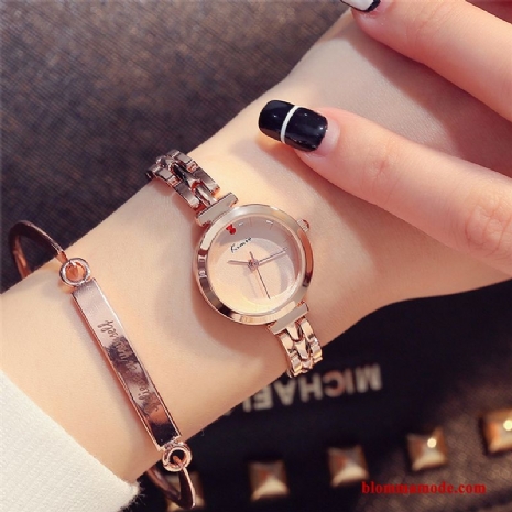 Vattentät Student Kyla Liten Dam Armbandsur Elegant Casual Guld Beige